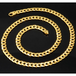 Massive Panzerkette aus hochwertigem, funkelndem Gelbgold (14K, 585 ca. 37,2g) 56 cm, 5,5 mm