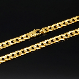 Massive Panzerkette aus hochwertigem, funkelndem Gelbgold (14K, 585 ca. 37,2g) 56 cm, 5,5 mm