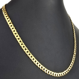 Massive Panzerkette aus hochwertigem, funkelndem Gelbgold (14K, 585 ca. 37,2g) 56 cm, 5,5 mm