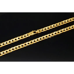 Massive Panzerkette aus hochwertigem, funkelndem Gelbgold (14K, 585 ca. 37,2g) 56 cm, 5,5 mm