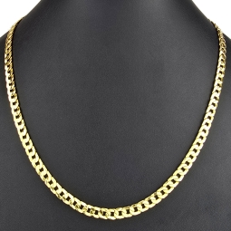 Massive Panzerkette aus hochwertigem, funkelndem Gelbgold (14K, 585 ca. 37,2g) 56 cm, 5,5 mm