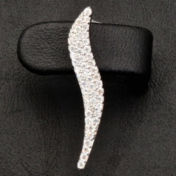 Edle Silberohrringe - Ohrhänger aus 925 Sterling Silber, rhodiniert und poliert, mit funkelnden Zirkoniasteinen (Diamantimitationen )