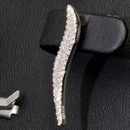 Edle Silberohrringe - Ohrhänger aus 925 Sterling Silber, rhodiniert und poliert, mit funkelnden Zirkoniasteinen (Diamantimitationen )