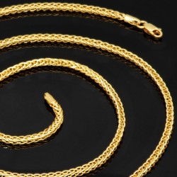 Fein gearbeitete Goldkette / Fuchsschwanzkette aus hochwertigem 585 14k Gelbgold (ca. 65cm lang, 2mm breit)