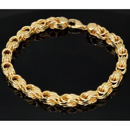 Premium Königsarmband in außergewöhnlichem Design aus edlem 14K 585 Gold , ca. 6,5mm breit, 23cm lang  (ca. 13g)