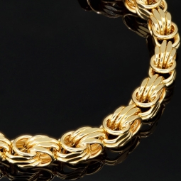 Premium Königsarmband in außergewöhnlichem Design aus edlem 14K 585 Gold , ca. 6,5mm breit, 23cm lang  (ca. 13g)