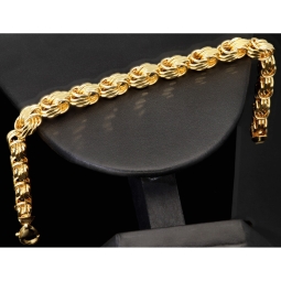 Premium Königsarmband in außergewöhnlichem Design aus edlem 14K 585 Gold , ca. 6,5mm breit, 23cm lang  (ca. 13g)