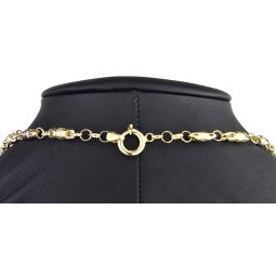 Trendige Bicolor Goldkette / Halskette aus 14K / 585 Gold (Gelbgold und Weißgold) in filigranem Greco-Design (ca. 60cm Länge und 4,5mm Breite