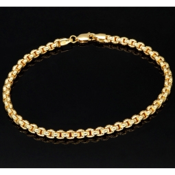Exquisites, glänzendes Ankerarmband aus hochwertigem 14K 585er Gold (Gelbgold) kurzgliedrig ca. 21 cm lang, 4mm breit - Hochwertig produziert
