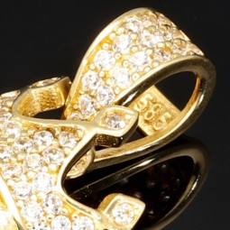 Löwenkopf-Anhänger aus hochwertigem 14k Gelbgold (585) mit Zirkoniabesatz – (ca. 4,6 g)