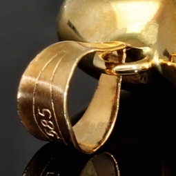 Großer Anhänger in Schlüsselform mit Herzdesign aus edlem Gold (585 14K Gelbgold)