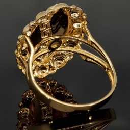 Bicolor Ring aus 585 / 14K Gold im Greco-Design mit filigranen Details (Gelbgold und Weißgold) in Ringgröße ca. 59