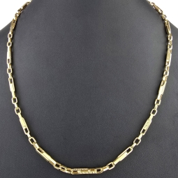 Edle Goldkette / Ankerkette mit filigranem Greco-Design aus 14K 585 Gold (Gelbgold), ca. 65cm Länge, ca. 4mm Breite - Hochwertig verarbeitet