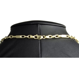 Edle Goldkette / Ankerkette mit filigranem Greco-Design aus 14K 585 Gold (Gelbgold), ca. 65cm Länge, ca. 4mm Breite - Hochwertig verarbeitet