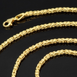 Funkelnde Königskette aus 14k 585 Gold (Gelbgold) in ca. 2,2mm Stärke - Länge 55cm