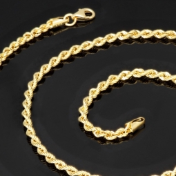 Schöne Kordelkette in ca. 50 cm Länge aus funkelndem 585er Gold 14k  ca. 3mm Breite