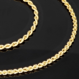 Schöne Kordelkette in ca. 50 cm Länge aus funkelndem 585er Gold 14k  ca. 3mm Breite