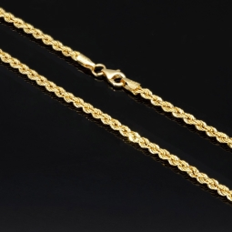 Schöne Kordelkette in ca. 50 cm Länge aus funkelndem 585er Gold 14k  ca. 3mm Breite