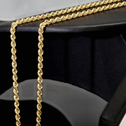 Exquisite Kordelkette in ca. 45cm Länge aus funkelndem 585er Gold 14k ca. 3mm Breite