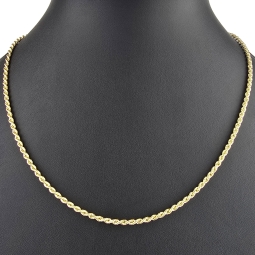Exquisite Kordelkette in ca. 45cm Länge aus funkelndem 585er Gold 14k ca. 3mm Breite