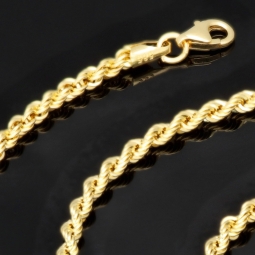 Exquisite Kordelkette in ca. 45cm Länge aus funkelndem 585er Gold 14k ca. 3mm Breite