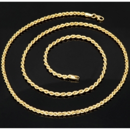 Kordelkette in klassischem Design in ca. 60 cm Länge aus funkelndem 585er Gold 14k  ca. 3mm Breite