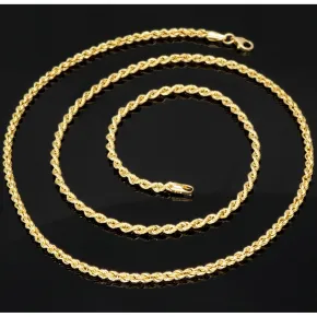 Kordelkette in klassischem Design in ca. 60 cm Länge aus funkelndem 585er Gold 14k ca. 3mm Breite