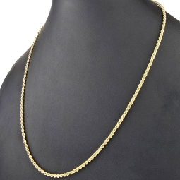 Kordelkette in klassischem Design in ca. 60 cm Länge aus funkelndem 585er Gold 14k  ca. 3mm Breite