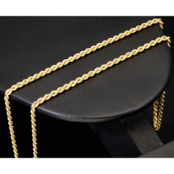 Kordelkette in klassischem Design in ca. 60 cm Länge aus funkelndem 585er Gold 14k  ca. 3mm Breite