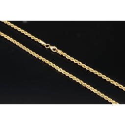 Kordelkette in klassischem Design in ca. 60 cm Länge aus funkelndem 585er Gold 14k  ca. 3mm Breite