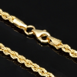 Kordelkette in klassischem Design in ca. 60 cm Länge aus funkelndem 585er Gold 14k  ca. 3mm Breite