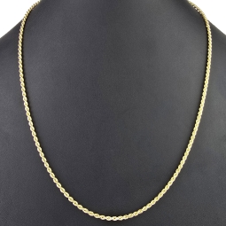 Kordelkette in edlem Design – ca. 65 cm Länge, 3 mm Breite, 585er Gold (14 Karat)