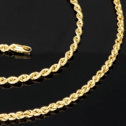 Kordelkette in edlem Design – ca. 65 cm Länge, 3 mm Breite, 585er Gold (14 Karat)