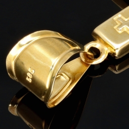 Jesus Christus Kreuzanhänger mit feinen Details und Verzierungen aus Gold 14k (585er) Gelbgold und Weißgold (Bicolor)