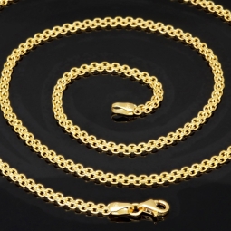 Feingliedrige Goldkette aus hochwertigem 585 / 14K Gold (Gelbgold) , ca. 55 cm Länge 3mm