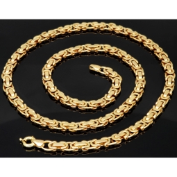 Königskette in flachem Design aus hochwertigem 14K 585 Gold (Gelbgold)  (ca. 21,5g, 65 cm, 6,5mm)