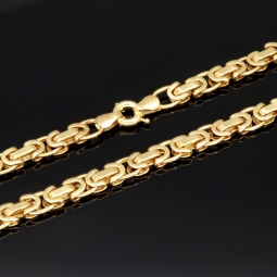 Königskette in flachem Design aus hochwertigem 14K 585 Gold (Gelbgold)  (ca. 21,5g, 65 cm, 6,5mm)