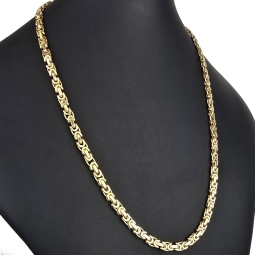 Königskette in flachem Design aus hochwertigem 14K 585 Gold (Gelbgold)  (ca. 21,5g, 65 cm, 6,5mm)