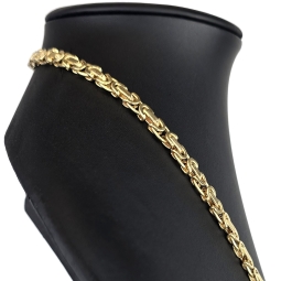 Königskette in flachem Design aus hochwertigem 14K 585 Gold (Gelbgold)  (ca. 21,5g, 65 cm, 6,5mm)