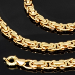 Königskette in flachem Design aus hochwertigem 14K 585 Gold (Gelbgold)  (ca. 21,5g, 65 cm, 6,5mm)