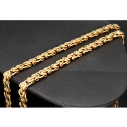 Königskette in flachem Design aus hochwertigem 14K 585 Gold (Gelbgold)  (ca. 21,5g, 65 cm, 6,5mm)