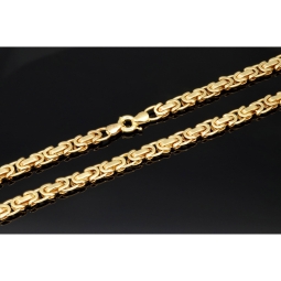 Königskette in flachem Design aus hochwertigem 14K 585 Gold (Gelbgold)  (ca. 21,5g, 65 cm, 6,5mm)