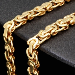 Königskette in flachem Design aus hochwertigem 14K 585 Gold (Gelbgold)  (ca. 21,5g, 65 cm, 6,5mm)