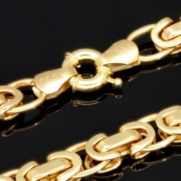 Königskette in flachem Design aus hochwertigem 14K 585 Gold (Gelbgold)  (ca. 21,5g, 65 cm, 6,5mm)