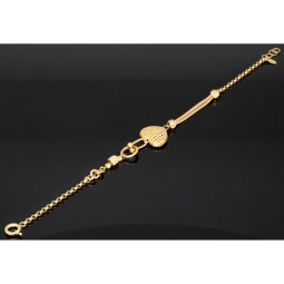 Designer Tricolor Armband mit Zirkoniabesatz aus funkelnden 585 14K Gold (Gelbgold, Weißgold und Rosegold) Längenverstellbar ca. 19,0 - 20,5 cm mit eingearbeitetem Herz