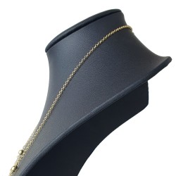 Glänzende Ankerkette mit fantasievollen Elementen aus hochwertigem 585 14k Gold mit Zirkoniabesatz (längenverstellbar von 45cm-ca. 47,5cm)