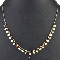 Sehr schöne Ankerkette aus edlem 14K 585er Gold (Gelbgold) mit dekorativen Elementen (verstellbar entweder ca. 42cm oder 45cm)
