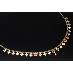 Sehr schöne Ankerkette aus edlem 14K 585er Gold (Gelbgold) mit dekorativen Elementen (verstellbar entweder ca. 42cm oder 45cm)