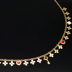 Sehr schöne Ankerkette aus edlem 14K 585er Gold (Gelbgold) mit dekorativen Elementen (verstellbar entweder ca. 42cm oder 45cm)
