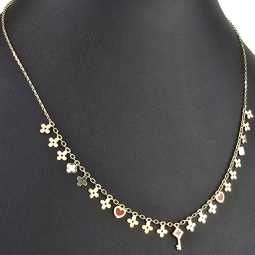 Sehr schöne Ankerkette aus edlem 14K 585er Gold (Gelbgold) mit dekorativen Elementen (verstellbar entweder ca. 42cm oder 45cm)